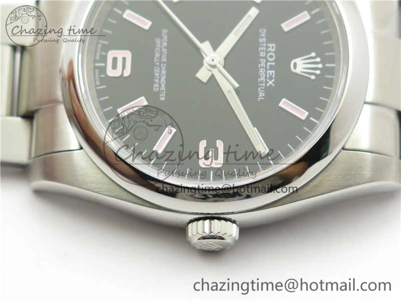 Oyster Perpetual 36 116000 KRF 1:1 Best Edition 904L Steel Black Dial Pink Lume on SS Bracelet A2824