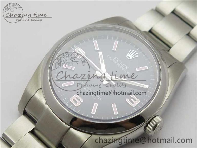 Oyster Perpetual 36 116000 KRF 1:1 Best Edition 904L Steel Black Dial Pink Lume on SS Bracelet A2824