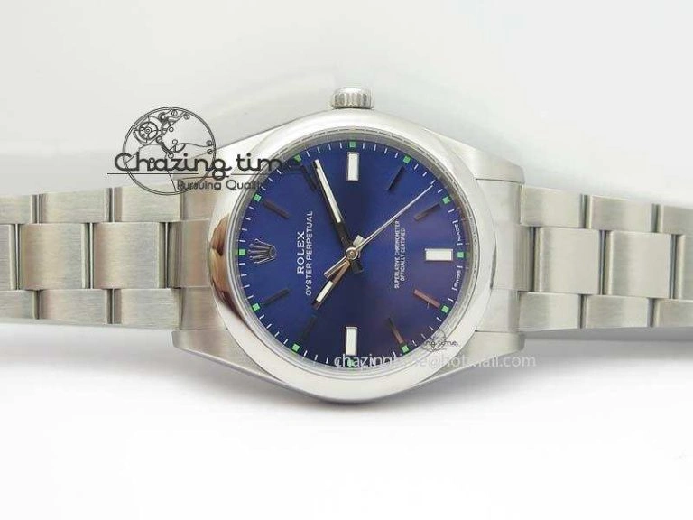 Oyster Perpetual 39mm 114300 1:1 Best Edition Blue Dial On SS Bracelet A2824