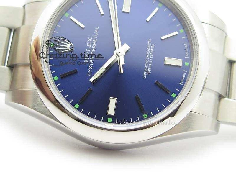 Oyster Perpetual 39mm 114300 1:1 Best Edition Blue Dial On SS Bracelet A2824