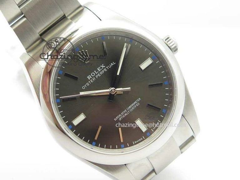 Oyster Perpetual 39mm 114300 1:1 Best Edition Gray Dial On SS Bracelet A2824