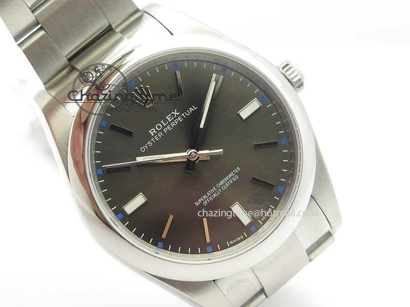 Oyster Perpetual 39mm 114300 1:1 Best Edition Gray Dial On SS Bracelet A2824