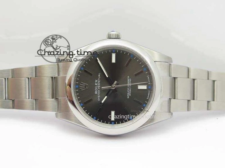 Oyster Perpetual 39mm 114300 1:1 Best Edition Gray Dial On SS Bracelet A2824