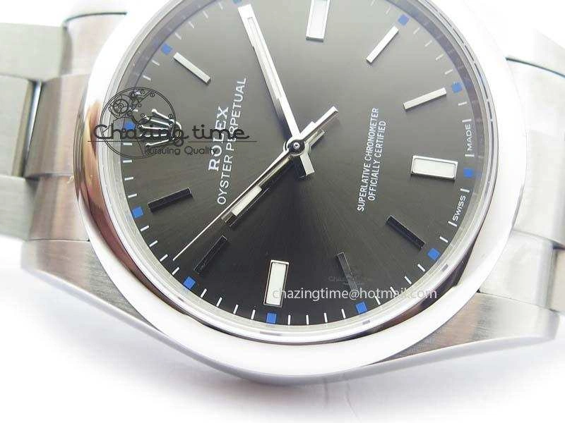 Oyster Perpetual 39mm 114300 1:1 Best Edition Gray Dial On SS Bracelet A2824