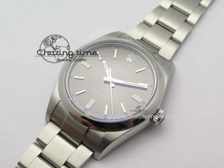 Oyster Perpetual 39mm 114300 1:1 Best Edition Gray Dial On SS Bracelet A2824