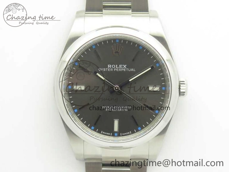 Oyster Perpetual 39mm 114300 ARF 1:1 Best Edition 904L SS Case and Bracelet Gray Rhodium Dial SH3132