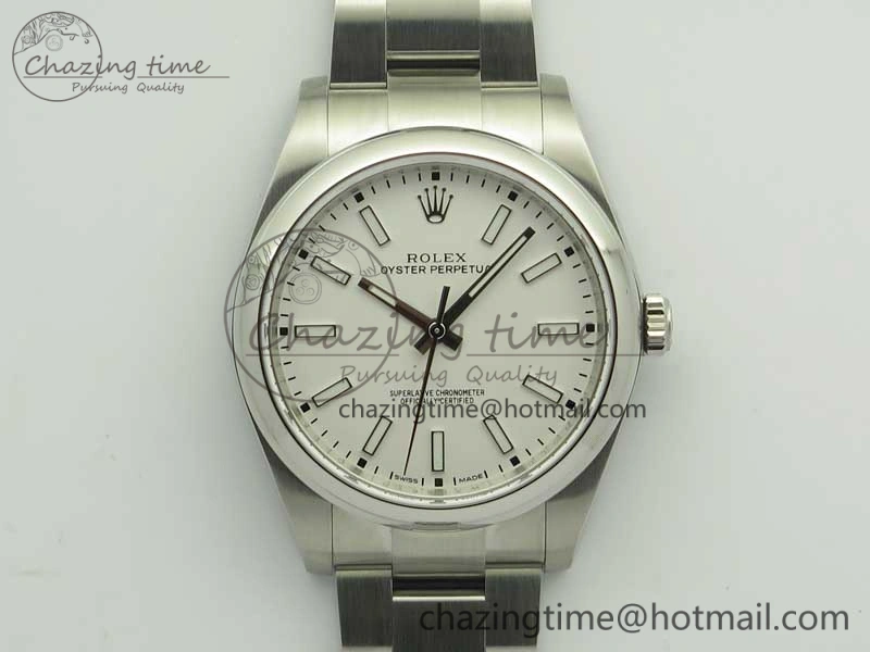 Oyster Perpetual 39mm 114300 ARF 1:1 Best Edition 904L SS Case and Bracelet White Dial SH3132