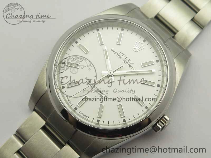 Oyster Perpetual 39mm 114300 ARF 1:1 Best Edition 904L SS Case and Bracelet White Dial SH3132