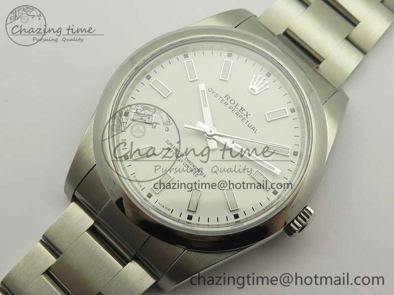 Oyster Perpetual 39mm 114300 BP Maker 1:1 Best Edition White Dial on SS Bracelet SA3132