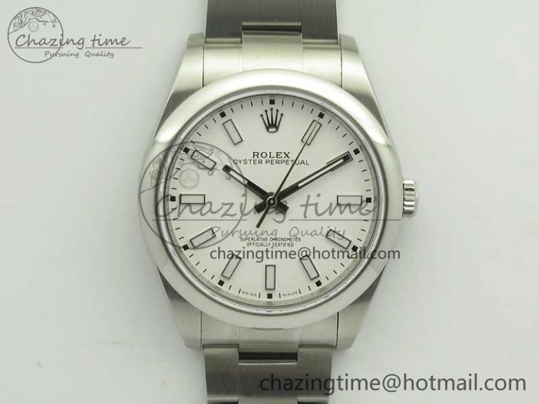 Oyster Perpetual 39mm 114300 BP Maker 1:1 Best Edition White Dial on SS Bracelet SA3132