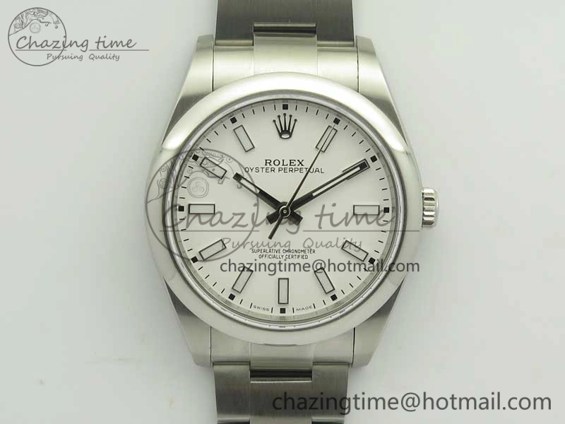 Oyster Perpetual 39mm 114300 BP Maker 1:1 Best Edition White Dial on SS Bracelet SA3132