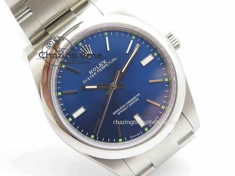 Oyster Perpetual 39mm 114300 BP Maker Best Edition Blue Dial On SS Bracelet A2824