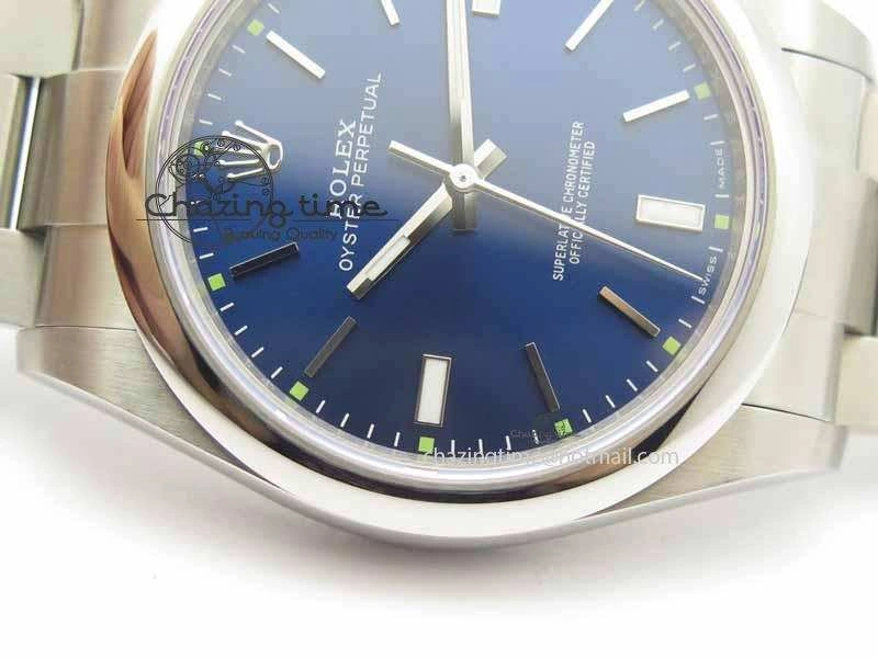 Oyster Perpetual 39mm 114300 BP Maker Best Edition Blue Dial On SS Bracelet A2824