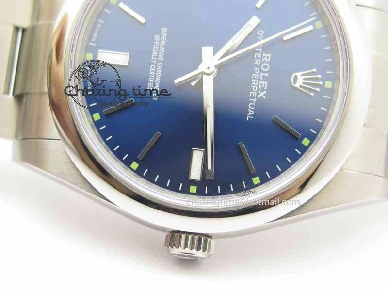 Oyster Perpetual 39mm 114300 BP Maker Best Edition Blue Dial On SS Bracelet A2824
