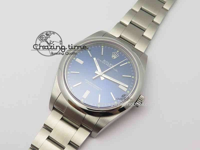 Oyster Perpetual 39mm 114300 BP Maker Best Edition Blue Dial On SS Bracelet A2824