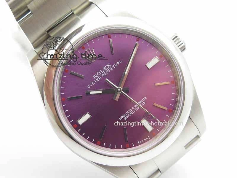 Oyster Perpetual 39mm 114300 BP Maker Best Edition Grape Dial On SS Bracelet A2824