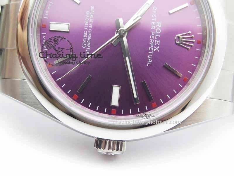 Oyster Perpetual 39mm 114300 BP Maker Best Edition Grape Dial On SS Bracelet A2824