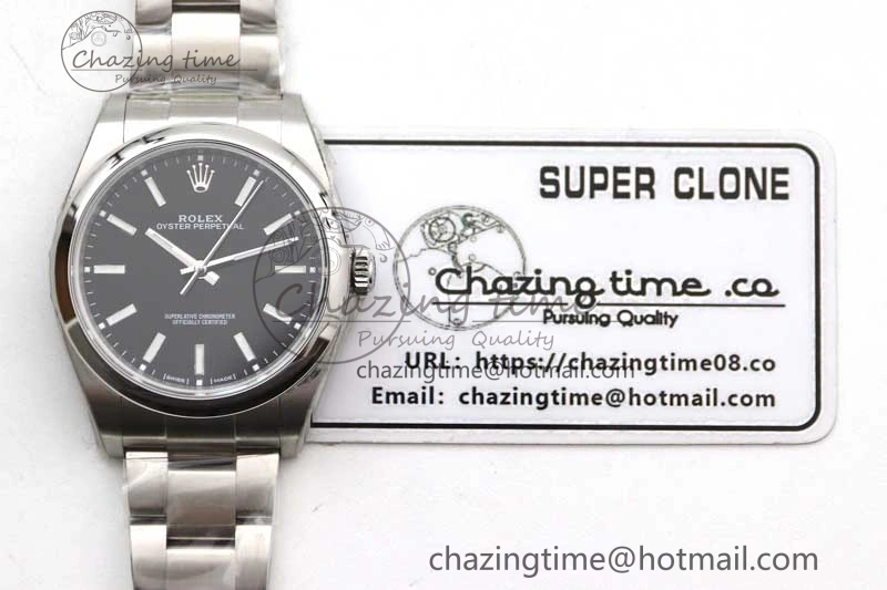 Oyster Perpetual 39mm 114300 EWF 1:1 Best Edition 904L Steel Black Dial on SS Bracelet SA3132