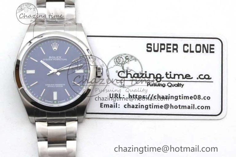 Oyster Perpetual 39mm 114300 EWF 1:1 Best Edition 904L Steel Blue Dial on SS Bracelet SA3132