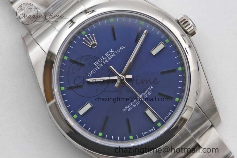 Oyster Perpetual 39mm 114300 EWF 1:1 Best Edition 904L Steel Blue Dial on SS Bracelet SA3132