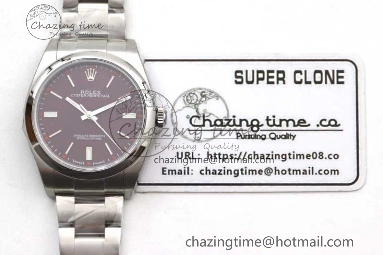 Oyster Perpetual 39mm 114300 EWF 1:1 Best Edition 904L Steel Grape Dial on SS Bracelet SA3132