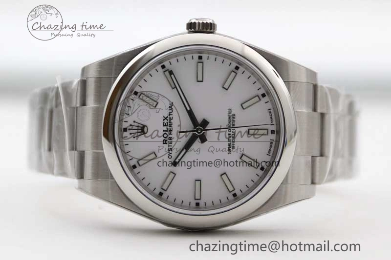 Oyster Perpetual 39mm 114300 EWF 1:1 Best Edition 904L Steel White Dial on SS Bracelet SA3132