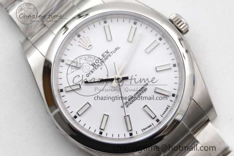Oyster Perpetual 39mm 114300 EWF 1:1 Best Edition 904L Steel White Dial on SS Bracelet SA3132