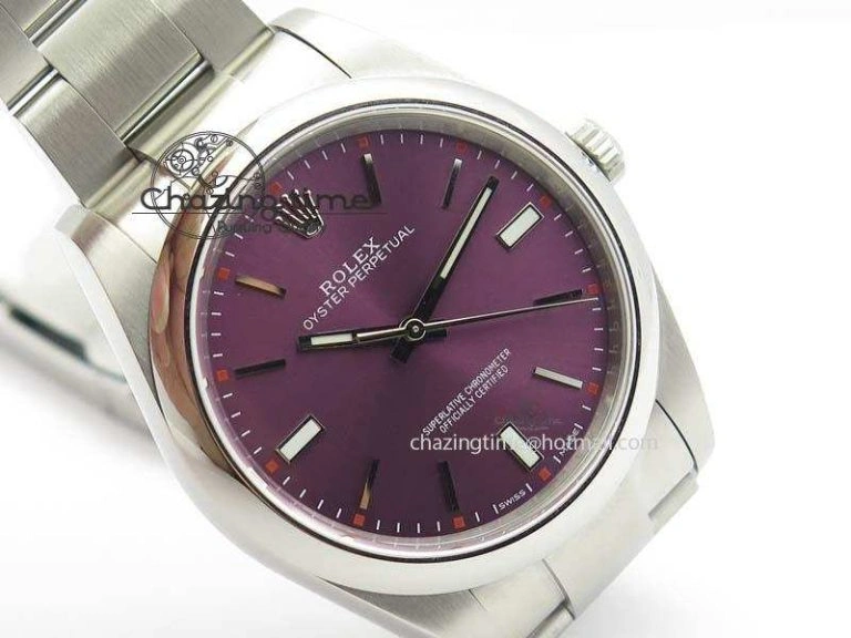 Oyster Perpetual 39mm 114300 JF 1:1 Best Edition Grape Dial On SS Bracelet SA3132