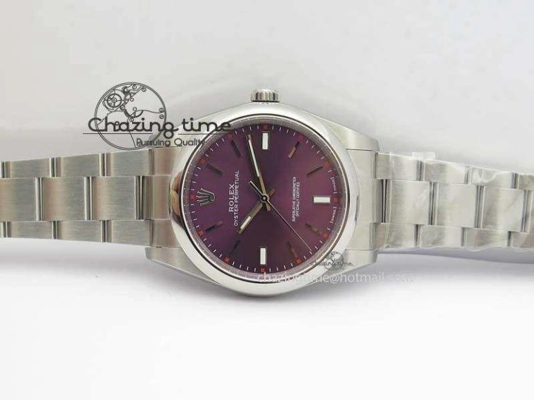 Oyster Perpetual 39mm 114300 JF 1:1 Best Edition Grape Dial On SS Bracelet SA3132