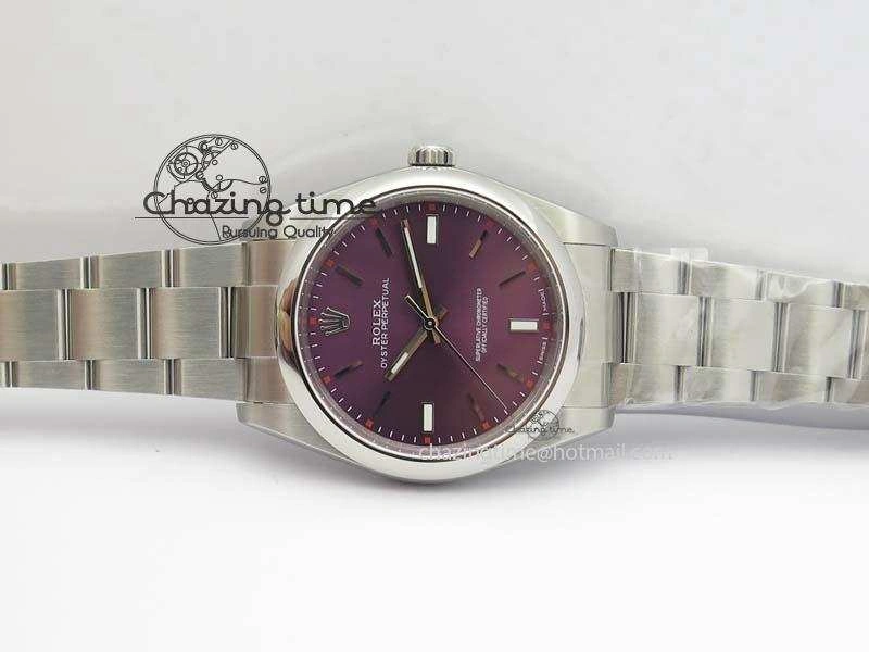 Oyster Perpetual 39mm 114300 JF 1:1 Best Edition Grape Dial On SS Bracelet SA3132