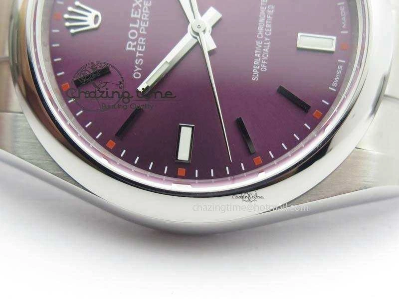 Oyster Perpetual 39mm 114300 JF 1:1 Best Edition Grape Dial On SS Bracelet SA3132
