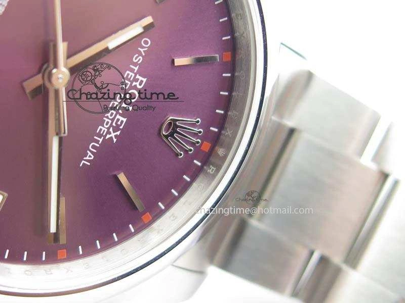 Oyster Perpetual 39mm 114300 JF 1:1 Best Edition Grape Dial On SS Bracelet SA3132