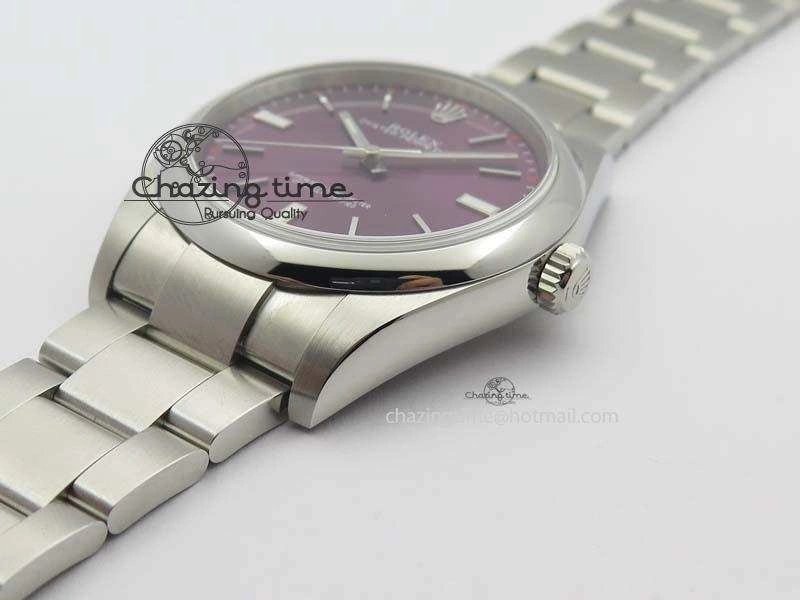 Oyster Perpetual 39mm 114300 JF 1:1 Best Edition Grape Dial On SS Bracelet SA3132