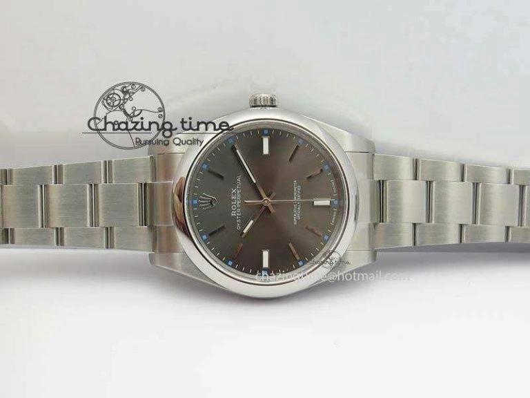 Oyster Perpetual 39mm 114300 JF 1:1 Best Edition Gray Dial On SS Bracelet SA3132
