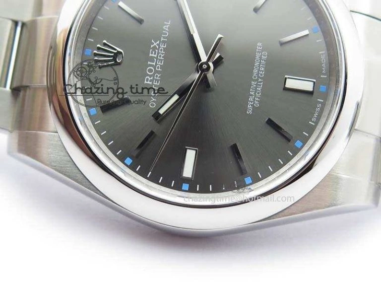 Oyster Perpetual 39mm 114300 JF 1:1 Best Edition Gray Dial On SS Bracelet SA3132