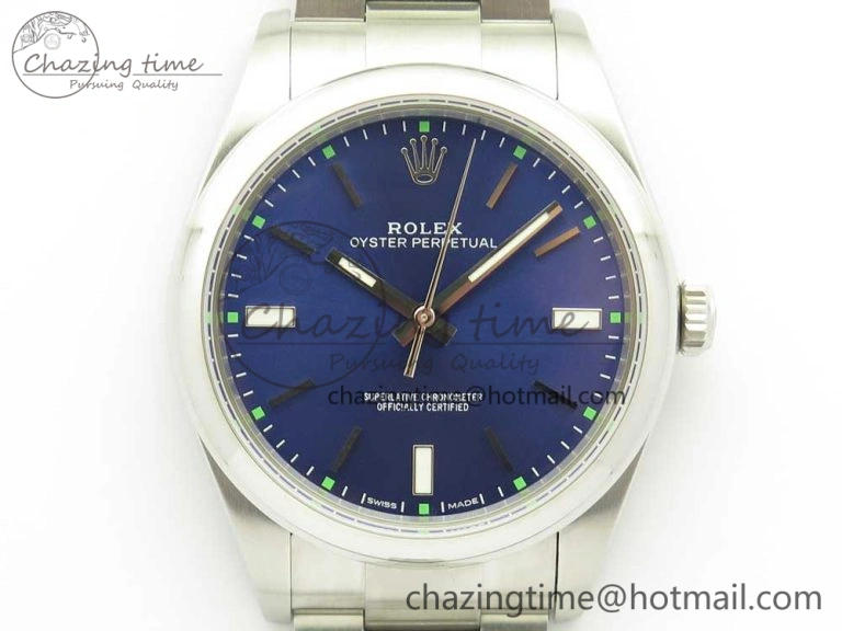 Oyster Perpetual 39mm 114300 UBF 1:1 Best Edition Blue Dial on SS Bracelet A2836