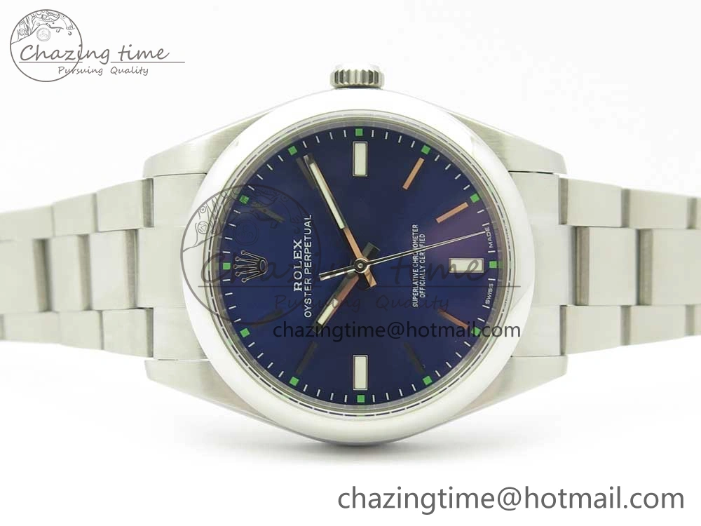 Oyster Perpetual 39mm 114300 UBF 1:1 Best Edition Blue Dial on SS Bracelet A2836