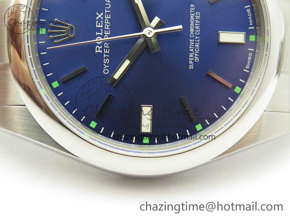 Oyster Perpetual 39mm 114300 UBF 1:1 Best Edition Blue Dial on SS Bracelet A2836