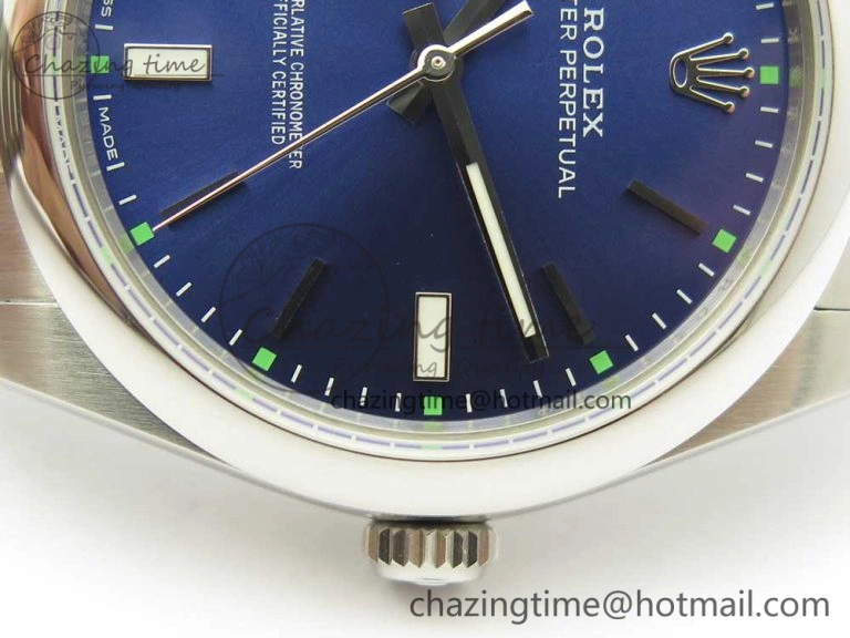 Oyster Perpetual 39mm 114300 UBF 1:1 Best Edition Blue Dial on SS Bracelet A2836