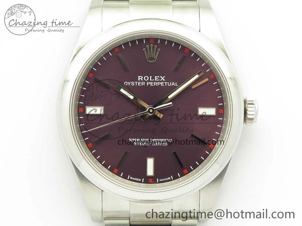 Oyster Perpetual 39mm 114300 UBF 1:1 Best Edition Grape Dial on SS Bracelet A2836