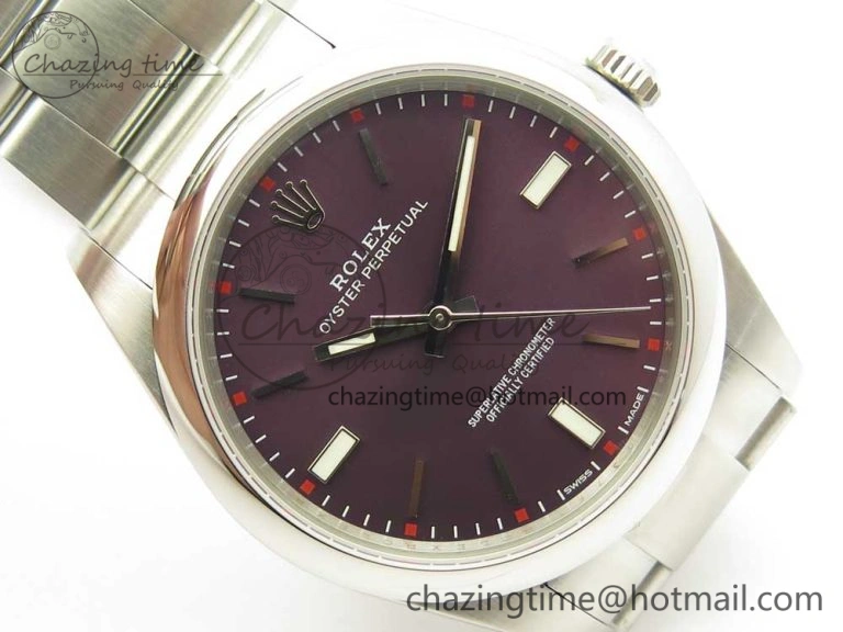 Oyster Perpetual 39mm 114300 UBF 1:1 Best Edition Grape Dial on SS Bracelet A2836