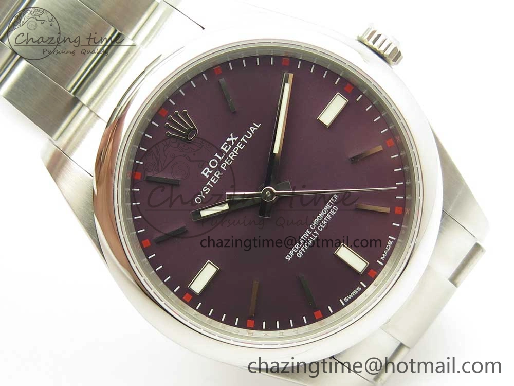 Oyster Perpetual 39mm 114300 UBF 1:1 Best Edition Grape Dial on SS Bracelet A2836