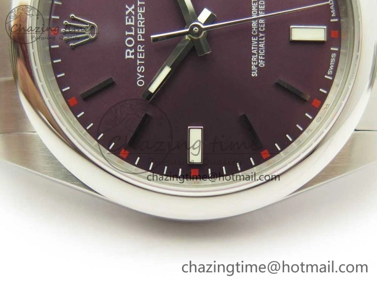 Oyster Perpetual 39mm 114300 UBF 1:1 Best Edition Grape Dial on SS Bracelet A2836