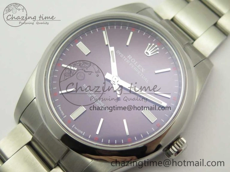 Oyster Perpetual 39mm 114300 UBF 1:1 Best Edition Grape Dial on SS Bracelet A2836