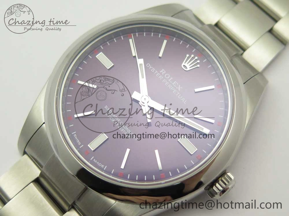 Oyster Perpetual 39mm 114300 UBF 1:1 Best Edition Grape Dial on SS Bracelet A2836