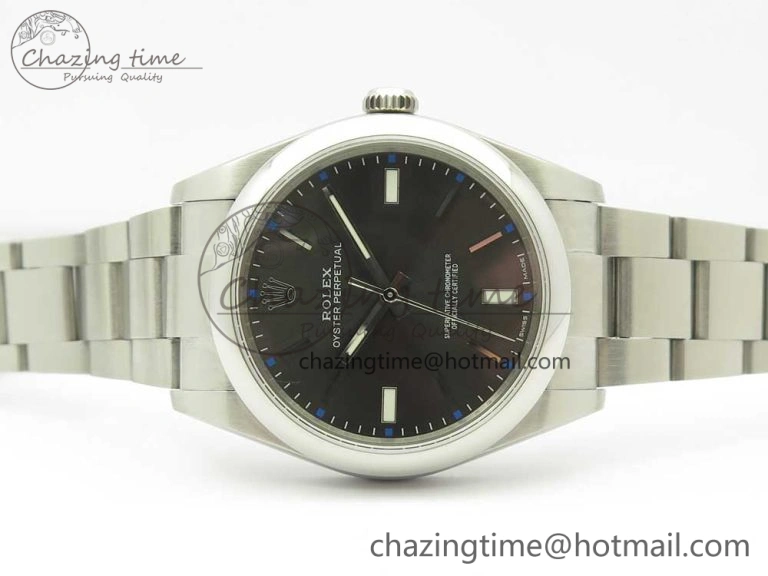 Oyster Perpetual 39mm 114300 UBF 1:1 Best Edition Gray Dial on SS Bracelet A2836