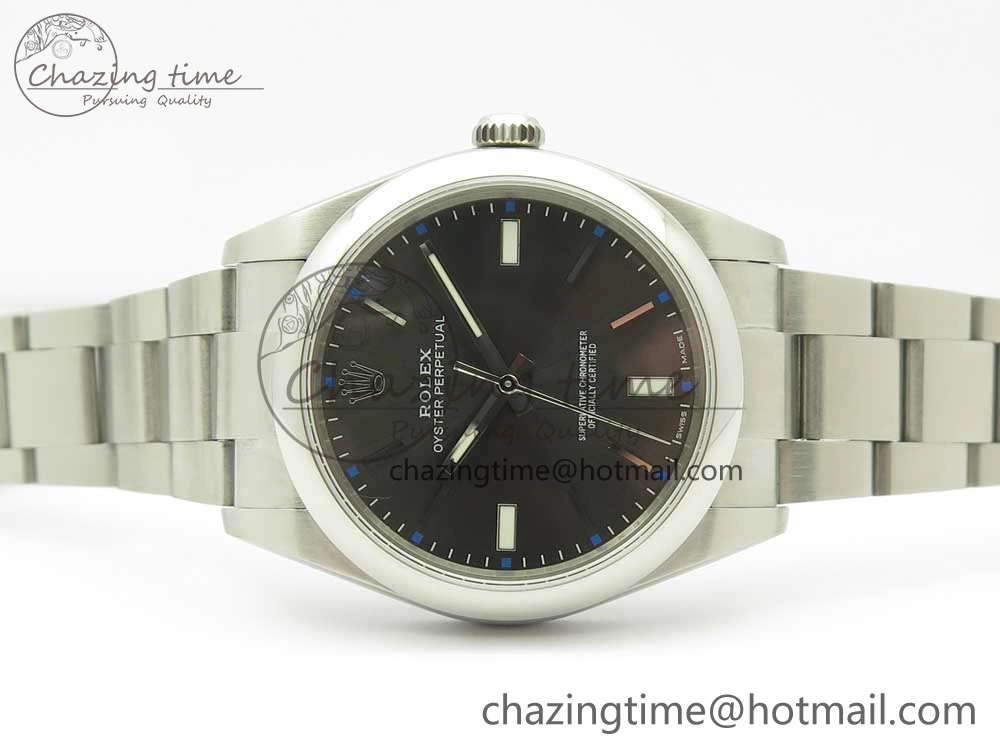 Oyster Perpetual 39mm 114300 UBF 1:1 Best Edition Gray Dial on SS Bracelet A2836