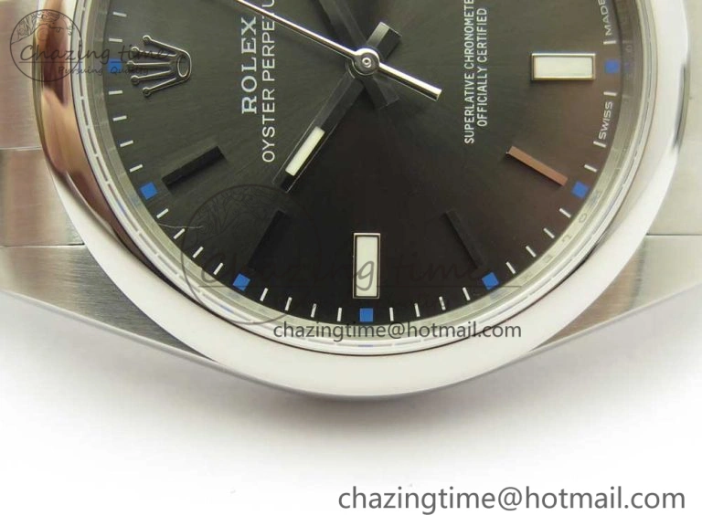 Oyster Perpetual 39mm 114300 UBF 1:1 Best Edition Gray Dial on SS Bracelet A2836