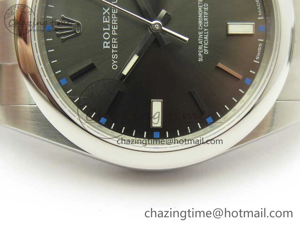 Oyster Perpetual 39mm 114300 UBF 1:1 Best Edition Gray Dial on SS Bracelet A2836
