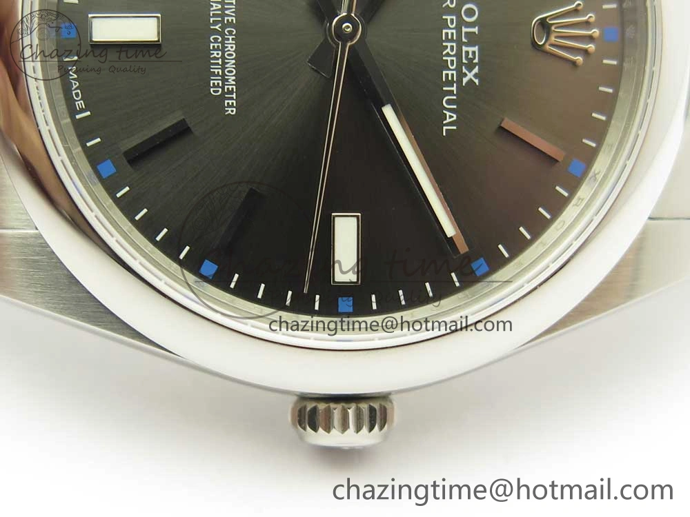 Oyster Perpetual 39mm 114300 UBF 1:1 Best Edition Gray Dial on SS Bracelet A2836